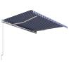 Manual Retractable Awning 300x250 cm - Blue & White | Hipomarket