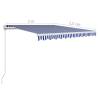 Manual Retractable Awning 300x250 cm - Blue & White | Hipomarket