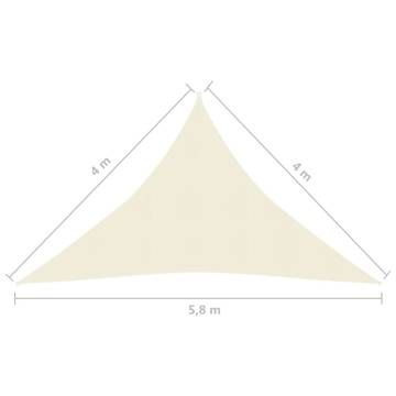 HDPE Sunshade Sail 4x4x5.8m Cream - UV & Mould Resistant