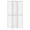 Elegant White 3-Panel Room Divider | Durable Paulownia