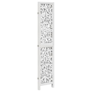 Elegant White 3-Panel Room Divider | Durable Paulownia