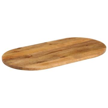 Oval Solid Wood Mango Table Top - 100x40x2.5 cm