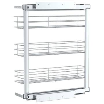 3-Tier Pull-out Kitchen Wire Basket - Silver | HipoMarket