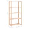 5-Tier Storage Racks - Solid Pinewood Storage Solution | HipoMarket