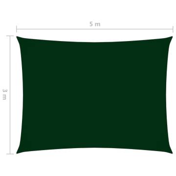 Sunshade Sail Oxford Fabric Rectangular 3x5m - Dark Green