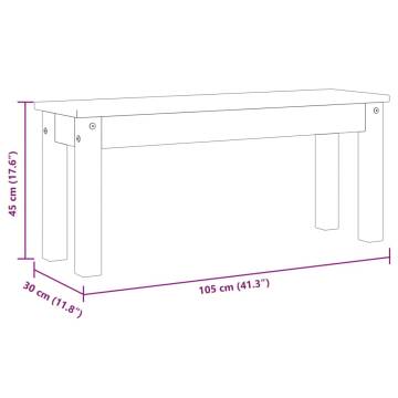 Dining Bench Panama - Solid Wood Pine (105x30x45 cm)