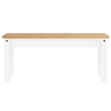 Panama White Dining Bench - Solid Pine Wood 105x30x45 cm