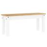 Panama White Dining Bench - Solid Pine Wood 105x30x45 cm