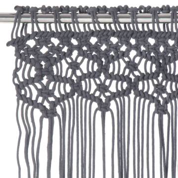 Macrame Curtain Anthracite 140x240 cm - Elegant Interior Decor