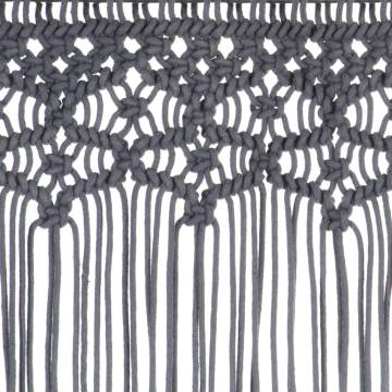 Macrame Curtain Anthracite 140x240 cm - Elegant Interior Decor