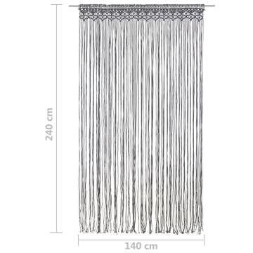 Macrame Curtain Anthracite 140x240 cm - Elegant Interior Decor