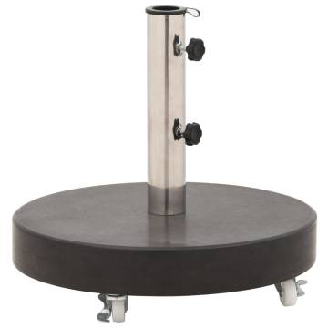 30 kg Round Black Granite Parasol Base - Sturdy & Stable