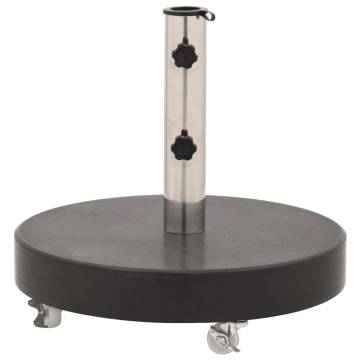 30 kg Round Black Granite Parasol Base - Sturdy & Stable