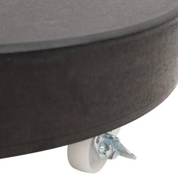 30 kg Round Black Granite Parasol Base - Sturdy & Stable