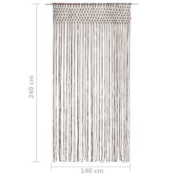 Macrame Curtain Taupe 140x240 cm - Stylish Home Decor