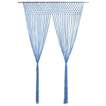 Macrame Curtain Blue 140x240 cm | Stylish Cotton Decor