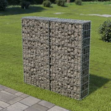 Gabion Wall with Covers - Galvanised Steel 100x20x100 cm