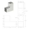 L Shape Galvanised Metal Post Connector - 91x91 mm