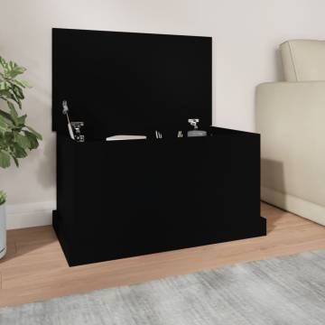 Storage Box Black 70x40x38 cm | Durable Engineered Wood