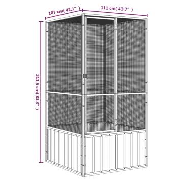 Bird Cage Anthracite 111x107x211.5 cm - Galvanised Steel