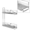 2-Tier Pull-out Kitchen Wire Basket - Silver, 47x15x54.5 cm