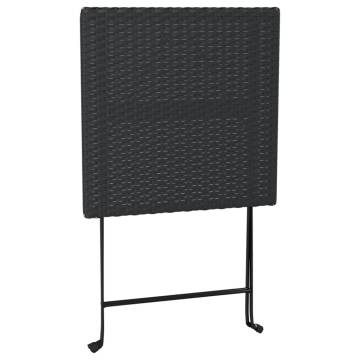 Folding Bistro Table Black 55x54x71 cm | Hipomarket