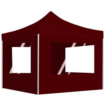 Professional 3x3m Folding Party Tent - Wine Red | HipoMarket