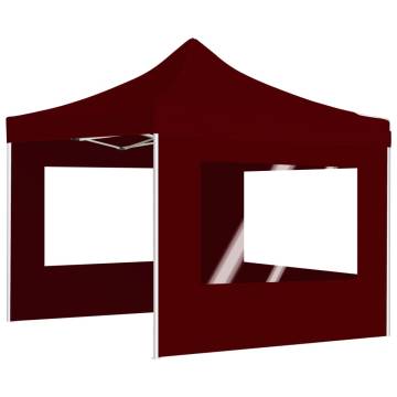 Professional 3x3m Folding Party Tent - Wine Red | HipoMarket