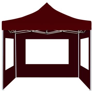 Professional 3x3m Folding Party Tent - Wine Red | HipoMarket