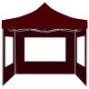 Professional 3x3m Folding Party Tent - Wine Red | HipoMarket