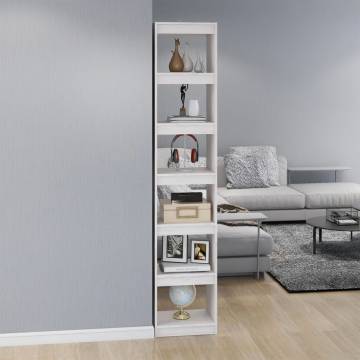 Elegant White Book Cabinet & Room Divider - 40x30x199 cm