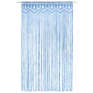 Macrame Curtain Blue 140x240 cm Cotton | Hipo Market