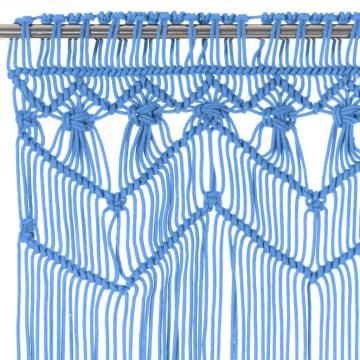 Macrame Curtain Blue 140x240 cm Cotton | Hipo Market