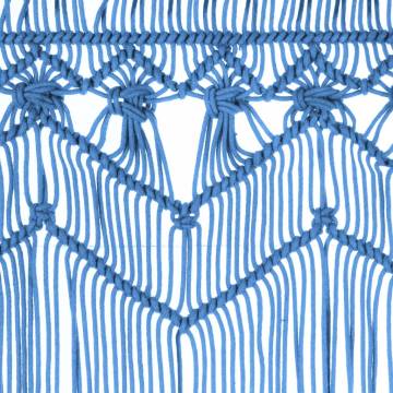 Macrame Curtain Blue 140x240 cm Cotton | Hipo Market