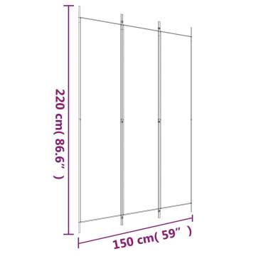 3-Panel Room Divider White 150x220 cm | Modern Home Decor