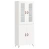 Elegant Highboard in High Gloss White - 69.5x34x180 cm