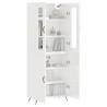 Elegant Highboard in High Gloss White - 69.5x34x180 cm