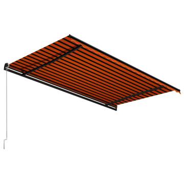 Manual Retractable Awning 500x300 cm - Orange & Brown