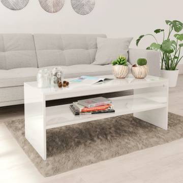 High Gloss White Coffee Table - Stylish & Elegant Design