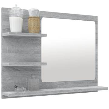 Bathroom Mirror Grey Sonoma 60x10.5x45 cm - Hipomarket