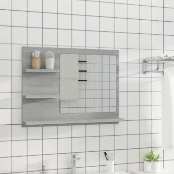 Bathroom Mirror Grey Sonoma 60x10.5x45 cm - Hipomarket