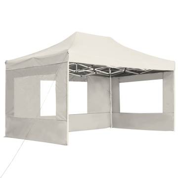 Professional Folding Party Tent 4.5x3m Cream - HipoMarket