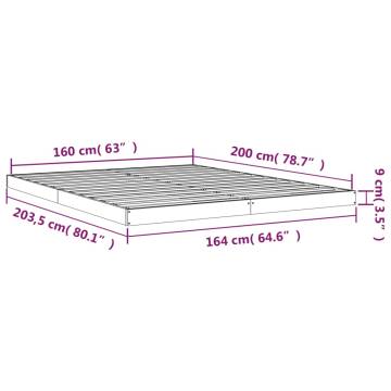 Solid Pine Bed Frame 160x200 cm - Modern & Sturdy Design