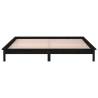 LED Bed Frame Black 150x200 cm King Size - Solid Wood Design