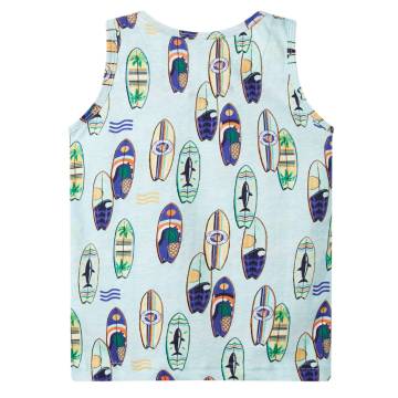 Kids' Soft Blue Melange Tank Top - Size 92 | HipoMarket UK