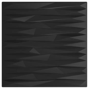 48pcs Black Wall Panels 50x50cm - Stylish XPS Stone Design