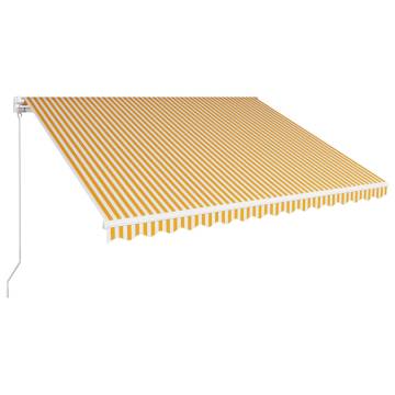 Manual Retractable Awning 400x300 cm - Yellow & White