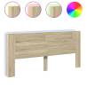 Stylish Sonoma Oak Headboard Cabinet with LED - 220x16.5x103.5 cm