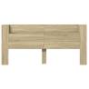 Stylish Sonoma Oak Headboard Cabinet with LED - 220x16.5x103.5 cm