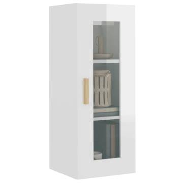 Hanging Wall Cabinet High Gloss White - Stylish Storage Solution